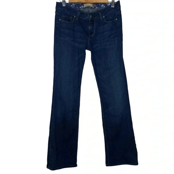 Paige Hollywood hills classic rise bootcut Denim Blue Y2K Flare Jeans Size 27 - Picture 2 of 10
